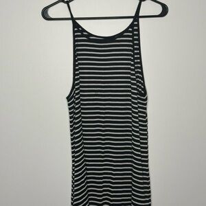 American Eagle Black and White Striped Tank Top